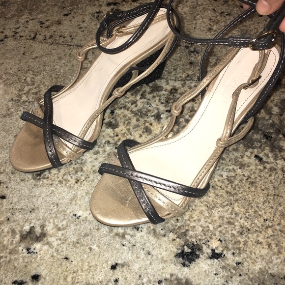 MaxMara Metallic Wedge Sandals - Picture 3 of 10